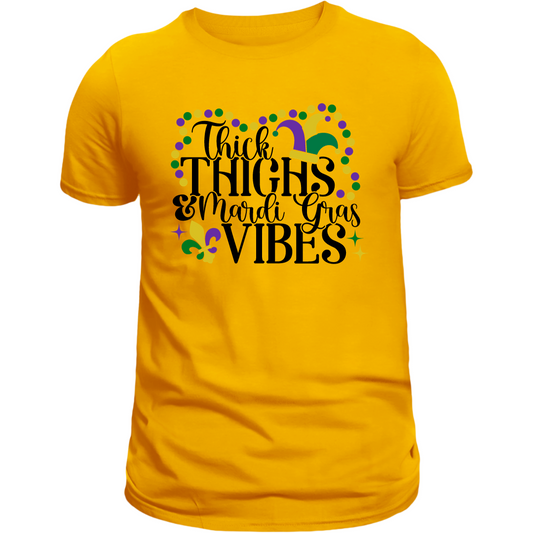 Thick Thighs and Mardi Gras Vibes Shirt