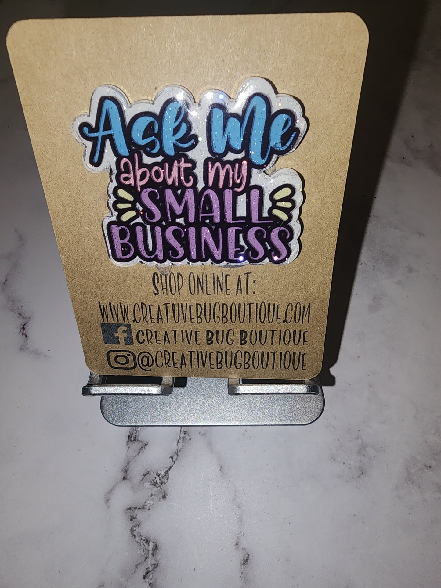 Ask Me About My Small Business Badge Reel