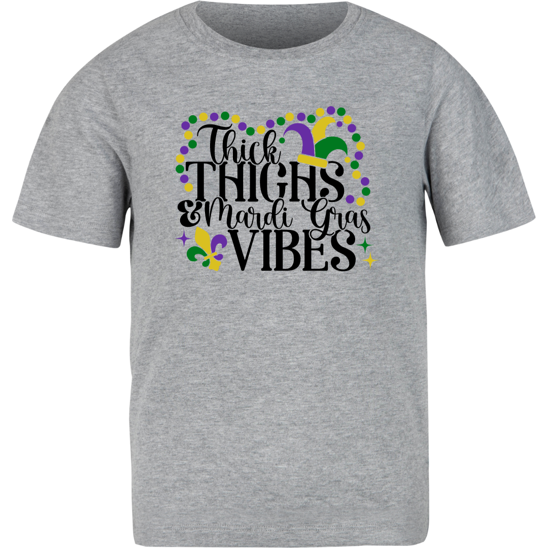 Thick Thighs and Mardi Gras Vibes Shirt