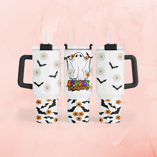 Halloween Spooky Season Tumbler with Color Handle