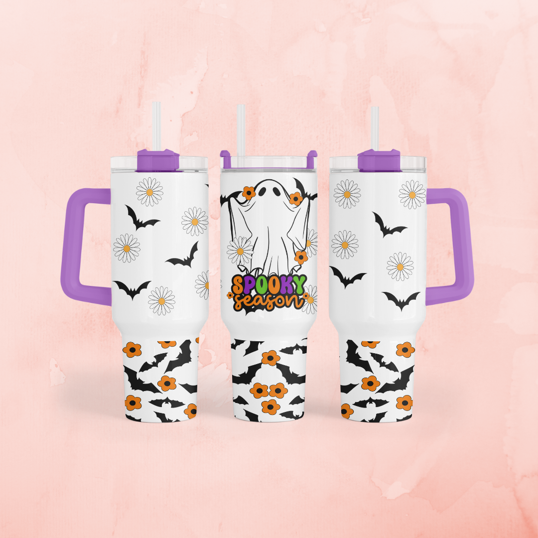 Halloween Spooky Season Tumbler with Color Handle