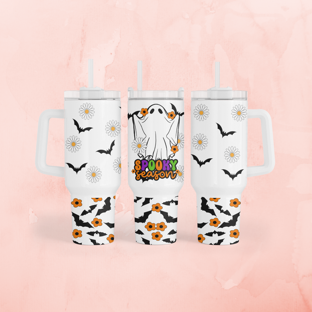 Halloween Spooky Season Tumbler with Color Handle