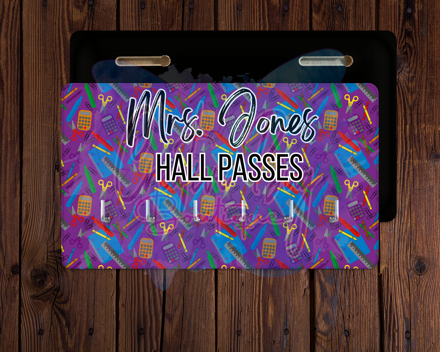 6 Hook Hall Pass Holder