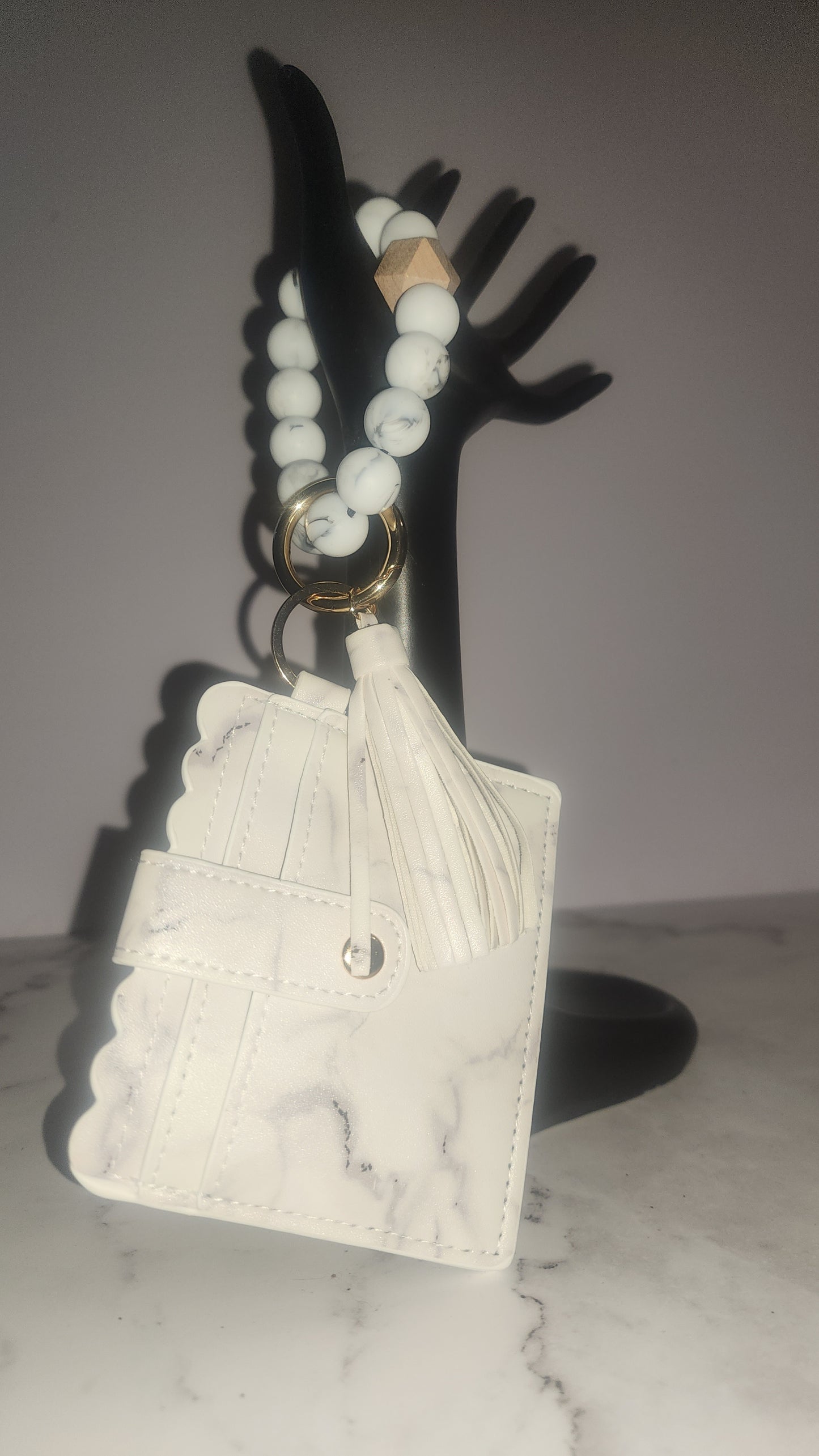 Beaded Keychain Cardholder with Tassel