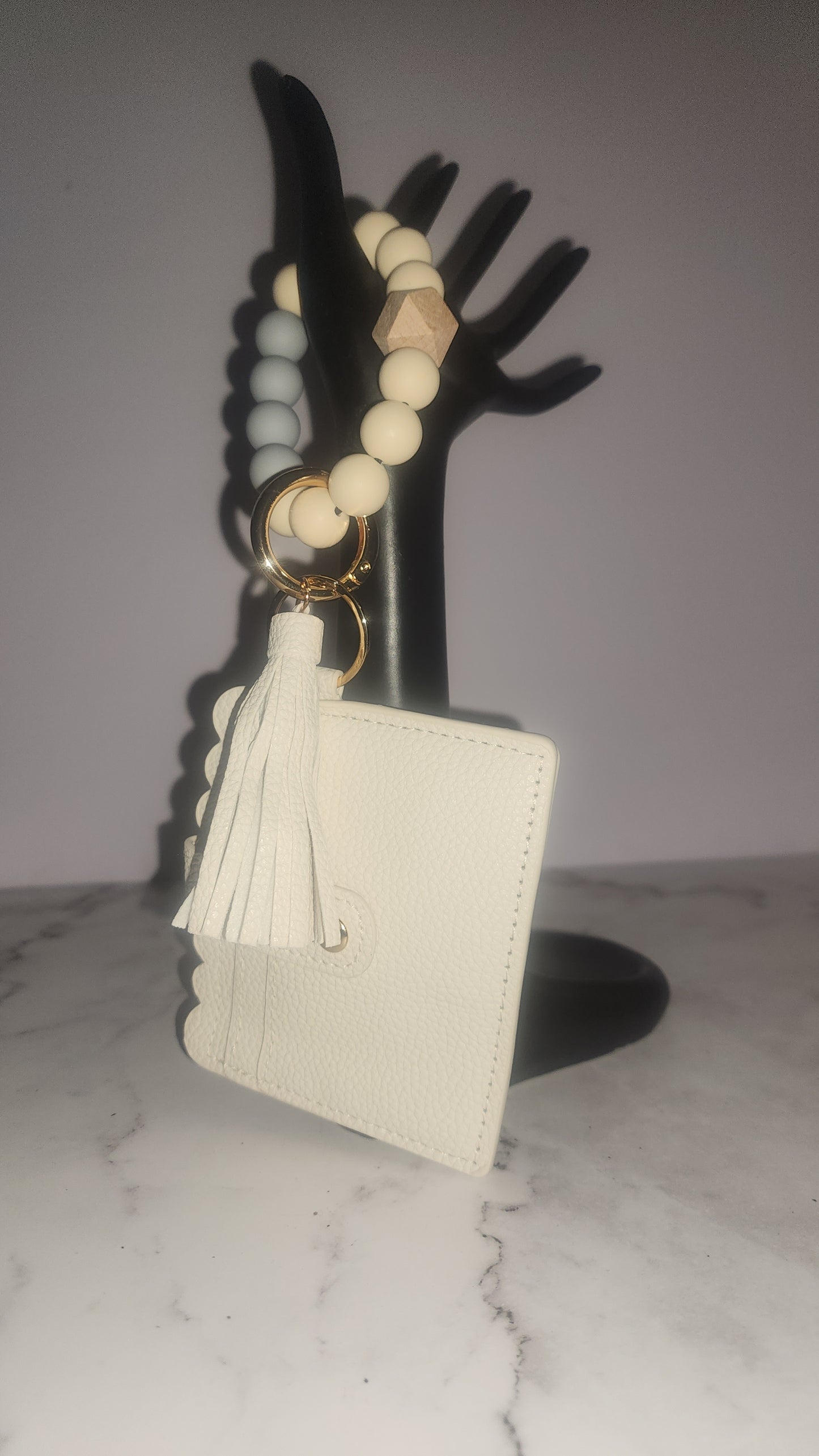 Beaded Keychain Cardholder with Tassel