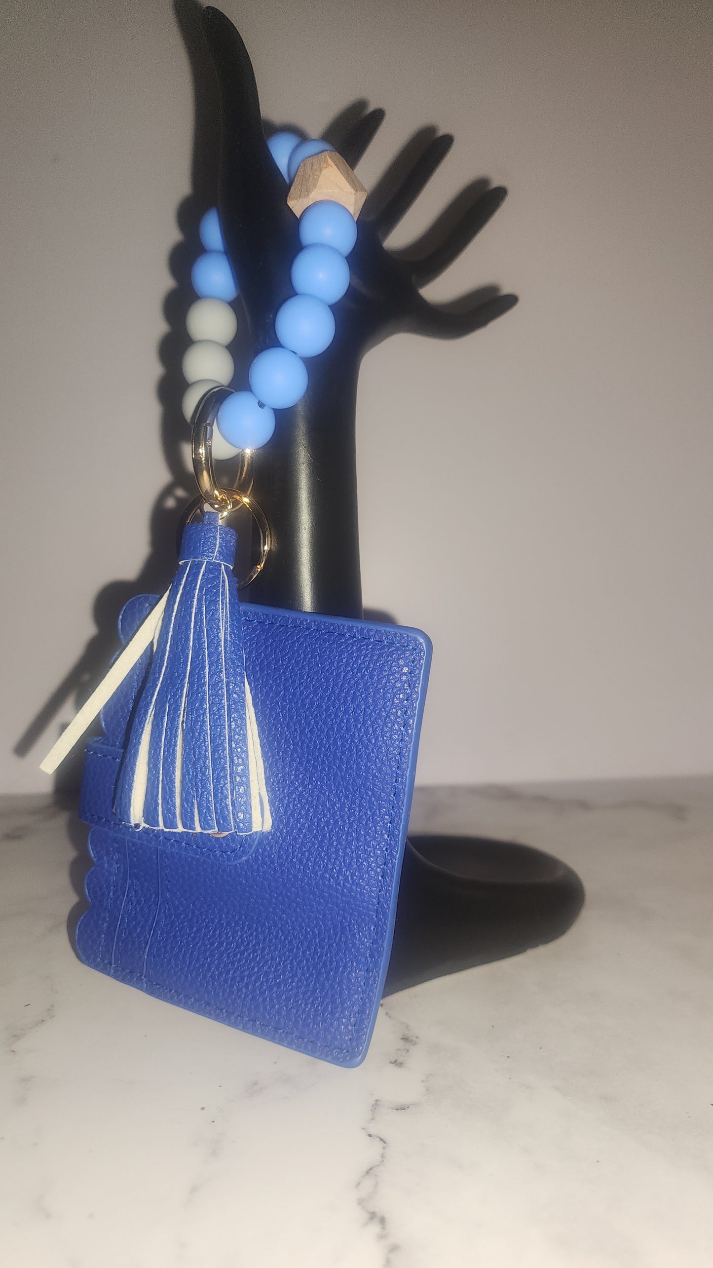 Beaded Keychain Cardholder with Tassel