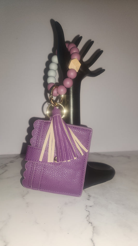 Beaded Keychain Cardholder with Tassel