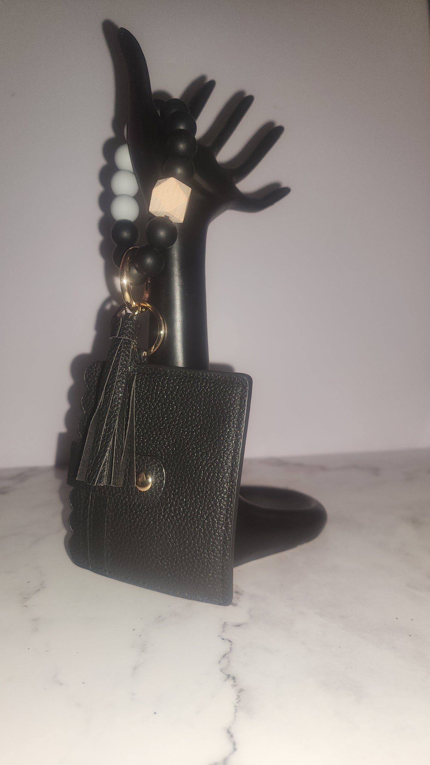 Beaded Keychain Cardholder with Tassel