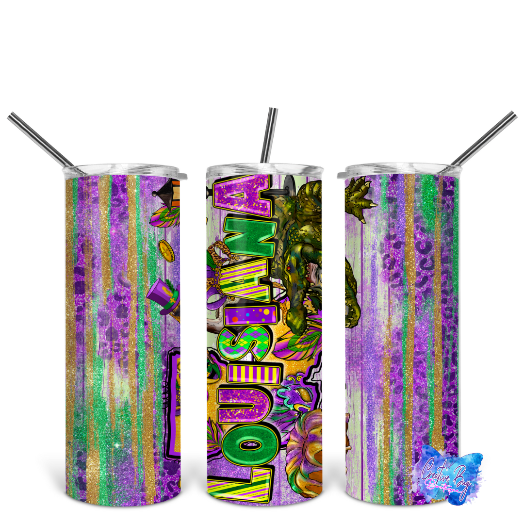 Louisiana Mardi Gras Tumbler