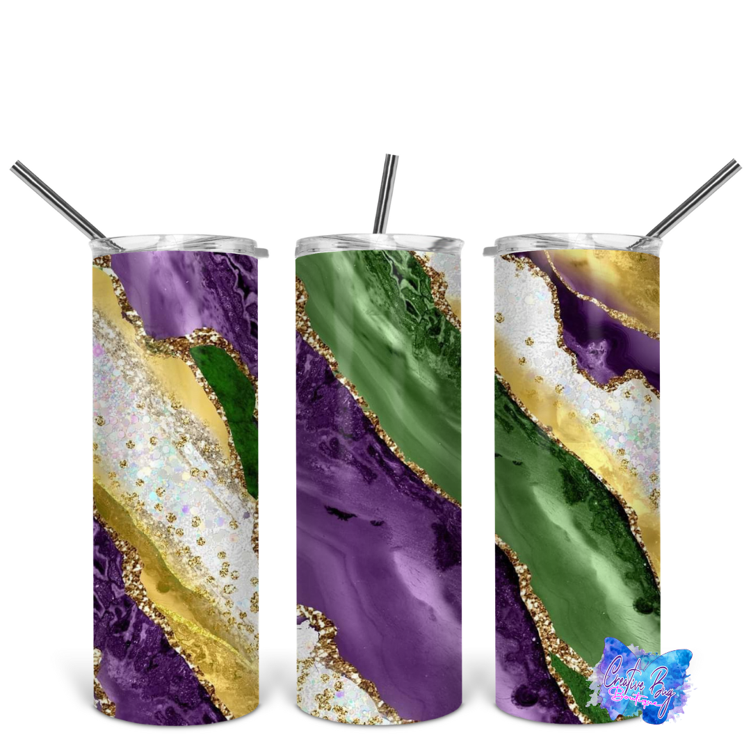 Mardi Gras Swirl Tumbler