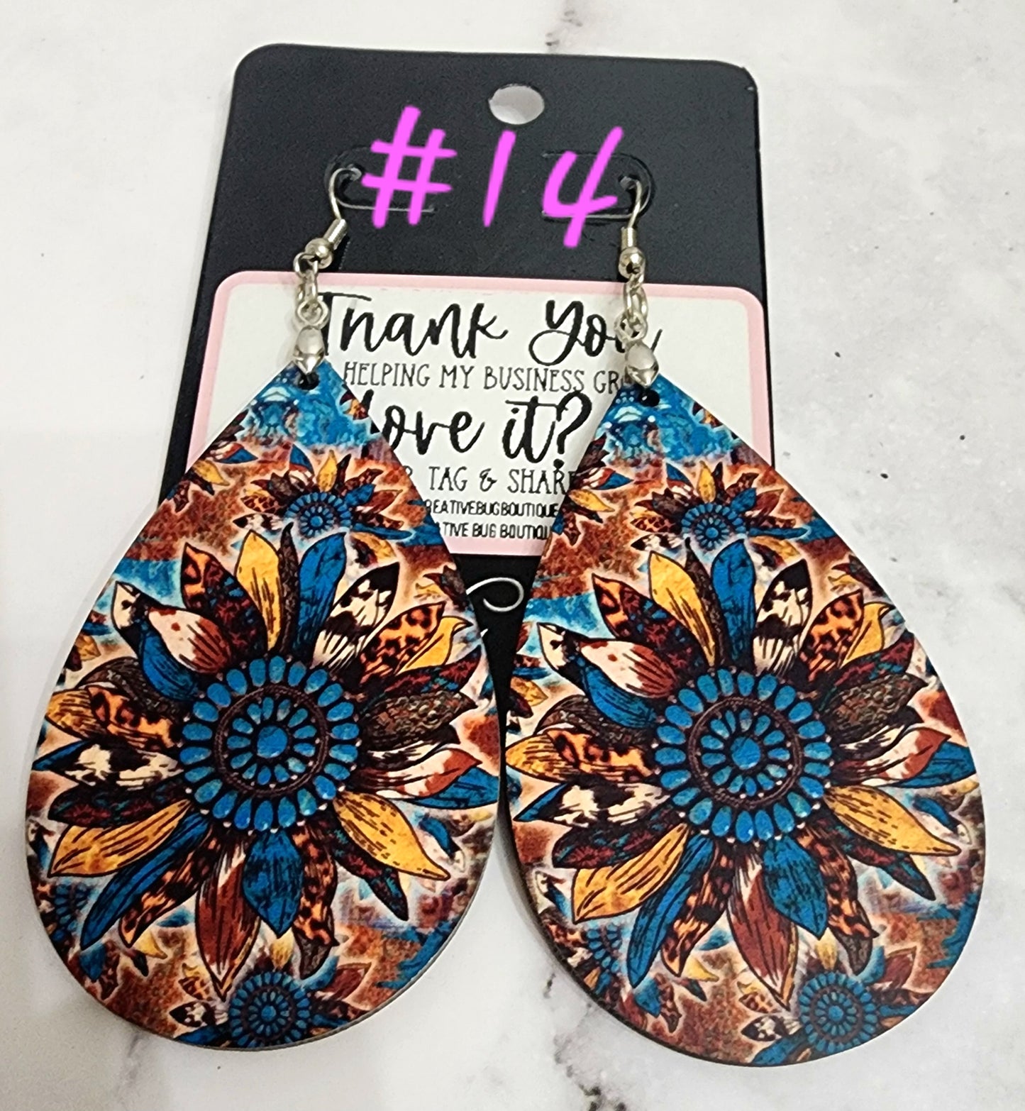 MDF Sublimation Teardrop Earrings