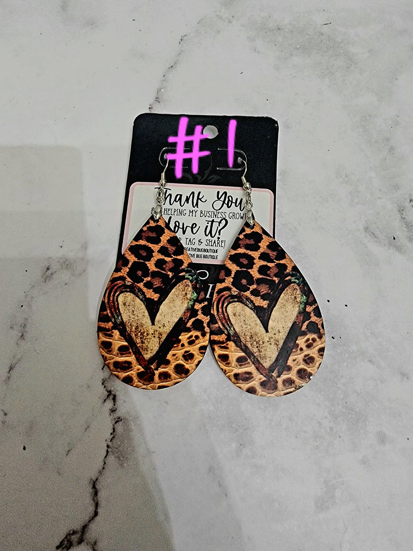 MDF Sublimation Teardrop Earrings