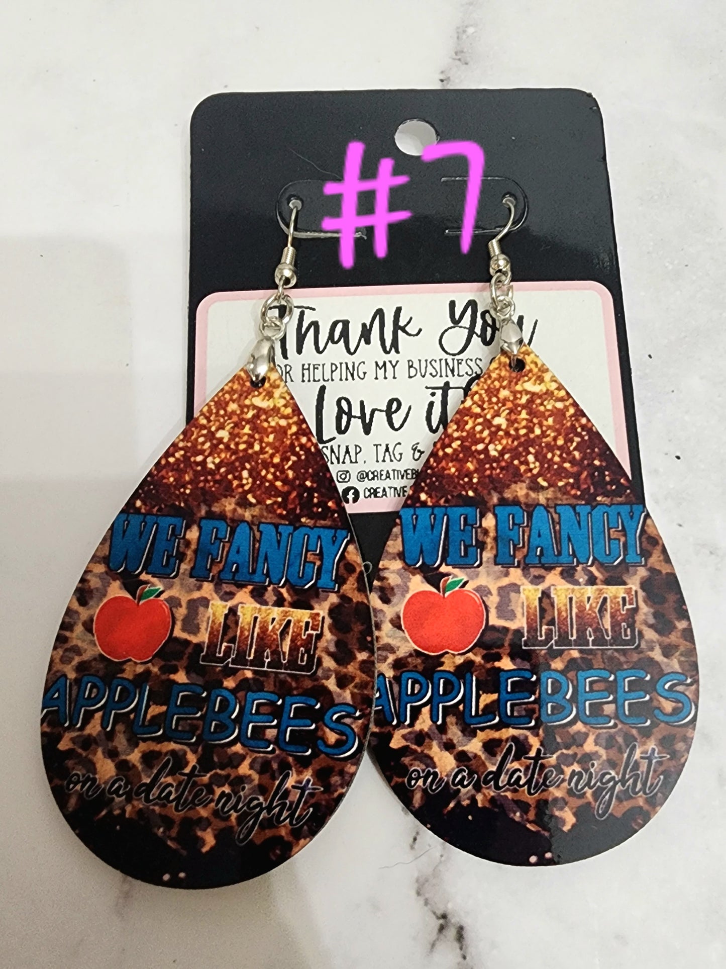 MDF Sublimation Teardrop Earrings