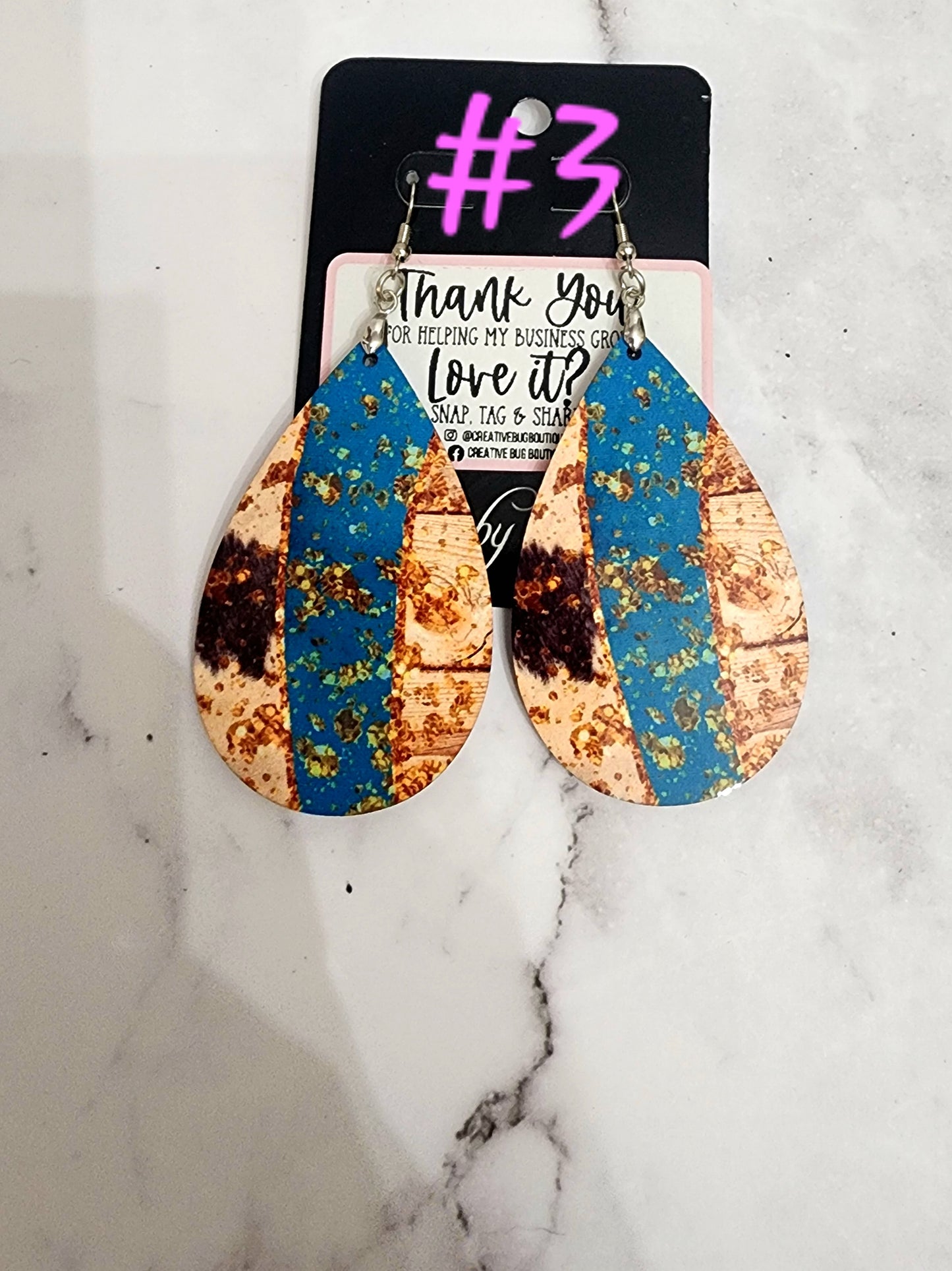 MDF Sublimation Teardrop Earrings