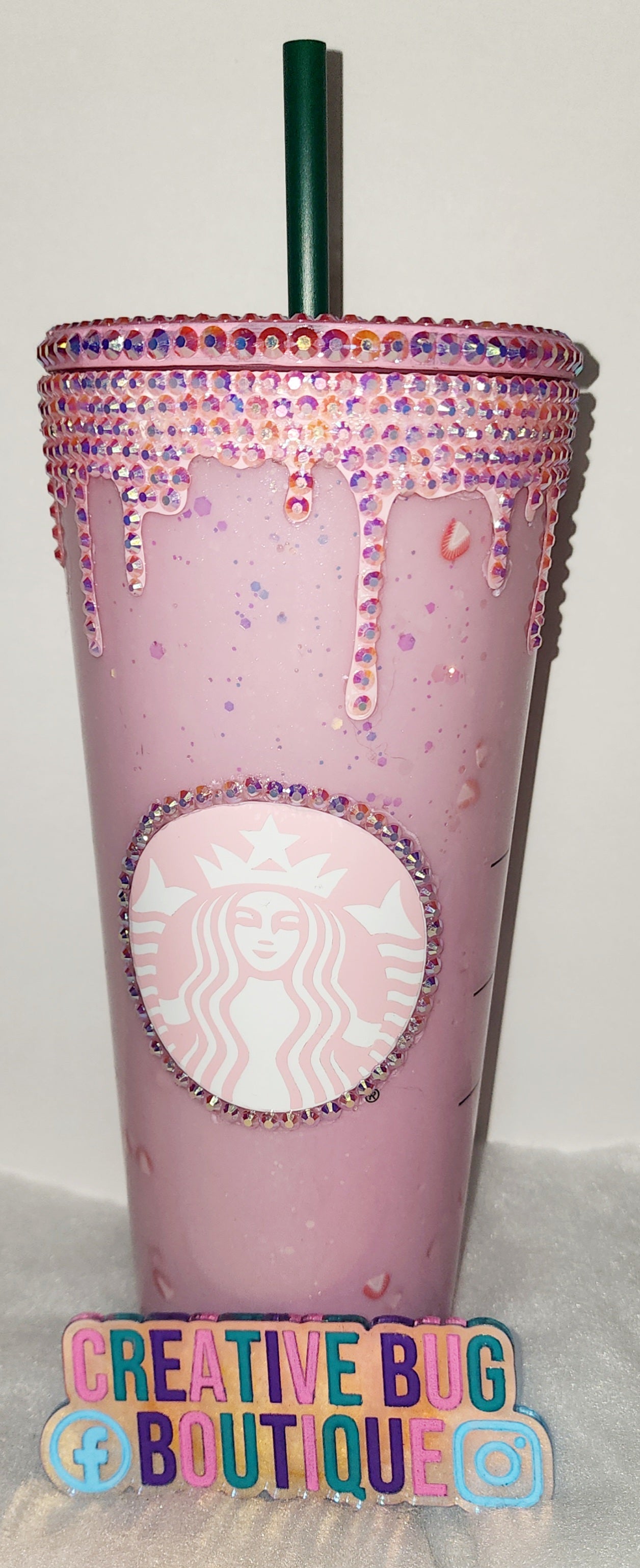 Pink Drink Rhinestone Tumbler